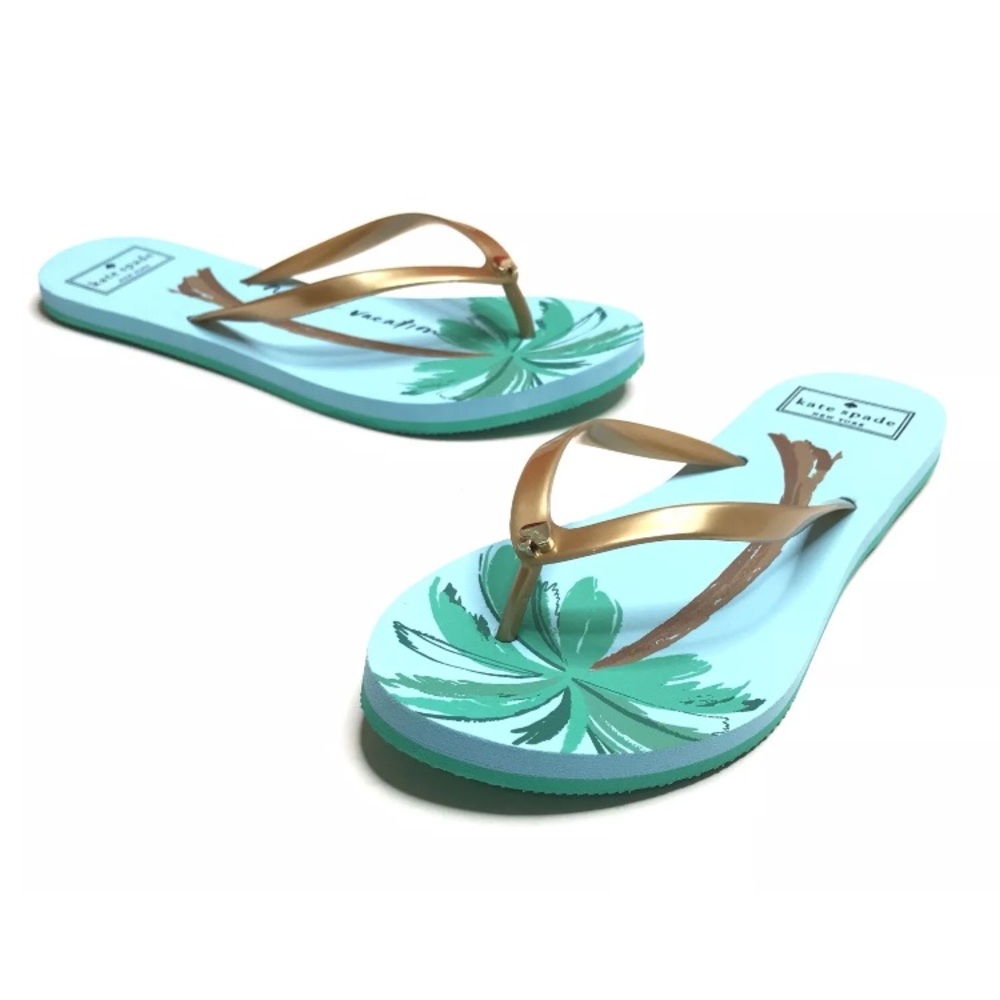 Kate Spade Flip Flops NEW I Need A Vacation - Picture 2 of 8